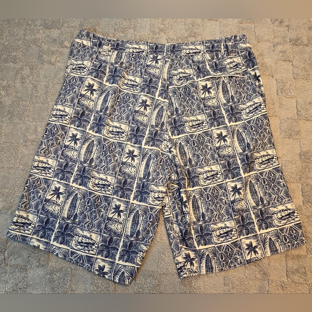 Mens FAVANT Hawaiian Shorts Size 34 White blue Surfer - Picture 3 of 7